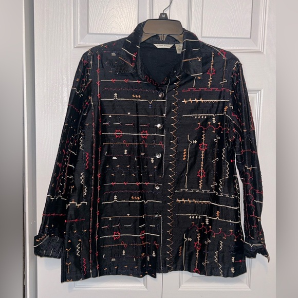 Laura Ashley Jackets & Blazers - Laura‎ Ashley Embroidered & Beaded Jacket Colorful  Medium